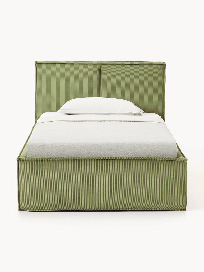 Lays Tek Kişilik Karyola Zeytin Yeşili Fitilli