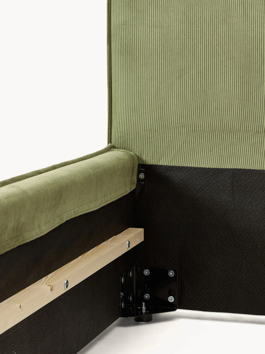 Lays Tek Kişilik Karyola Zeytin Yeşili Fitilli