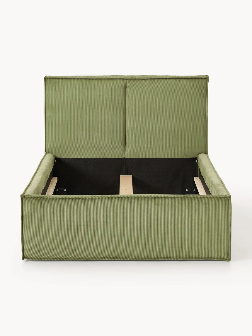 Lays Tek Kişilik Karyola Zeytin Yeşili Fitilli