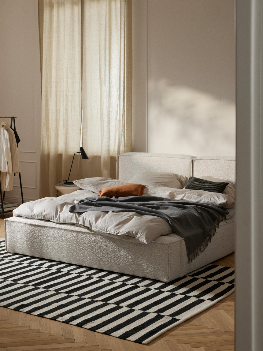 Lego Çift Kişilik Karyola Kırık Beyaz Bukle