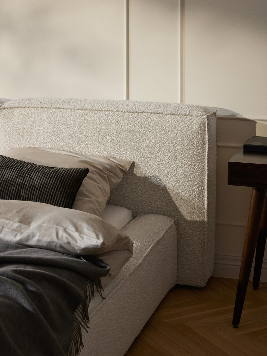 Lego Çift Kişilik Karyola Kırık Beyaz Bukle