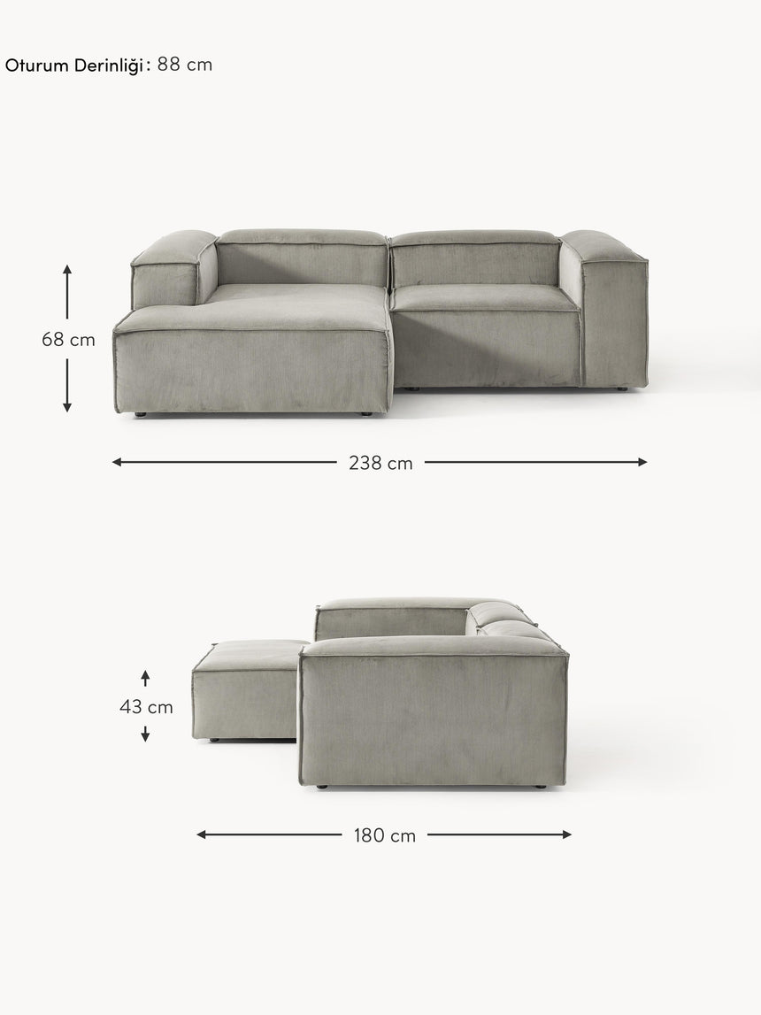 Lego Köşe Koltuk Gri Fitilli