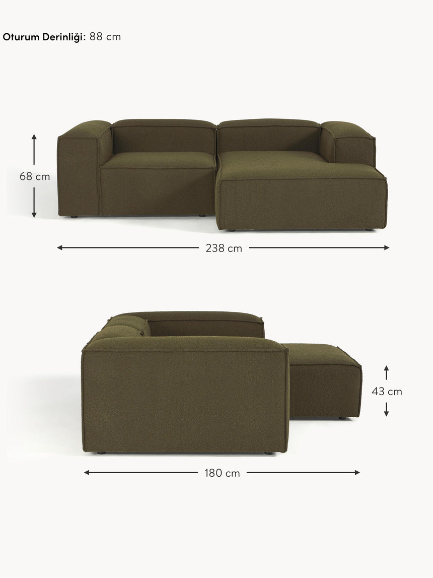 Lego Köşe Koltuk Zeytin Yeşili Bukle