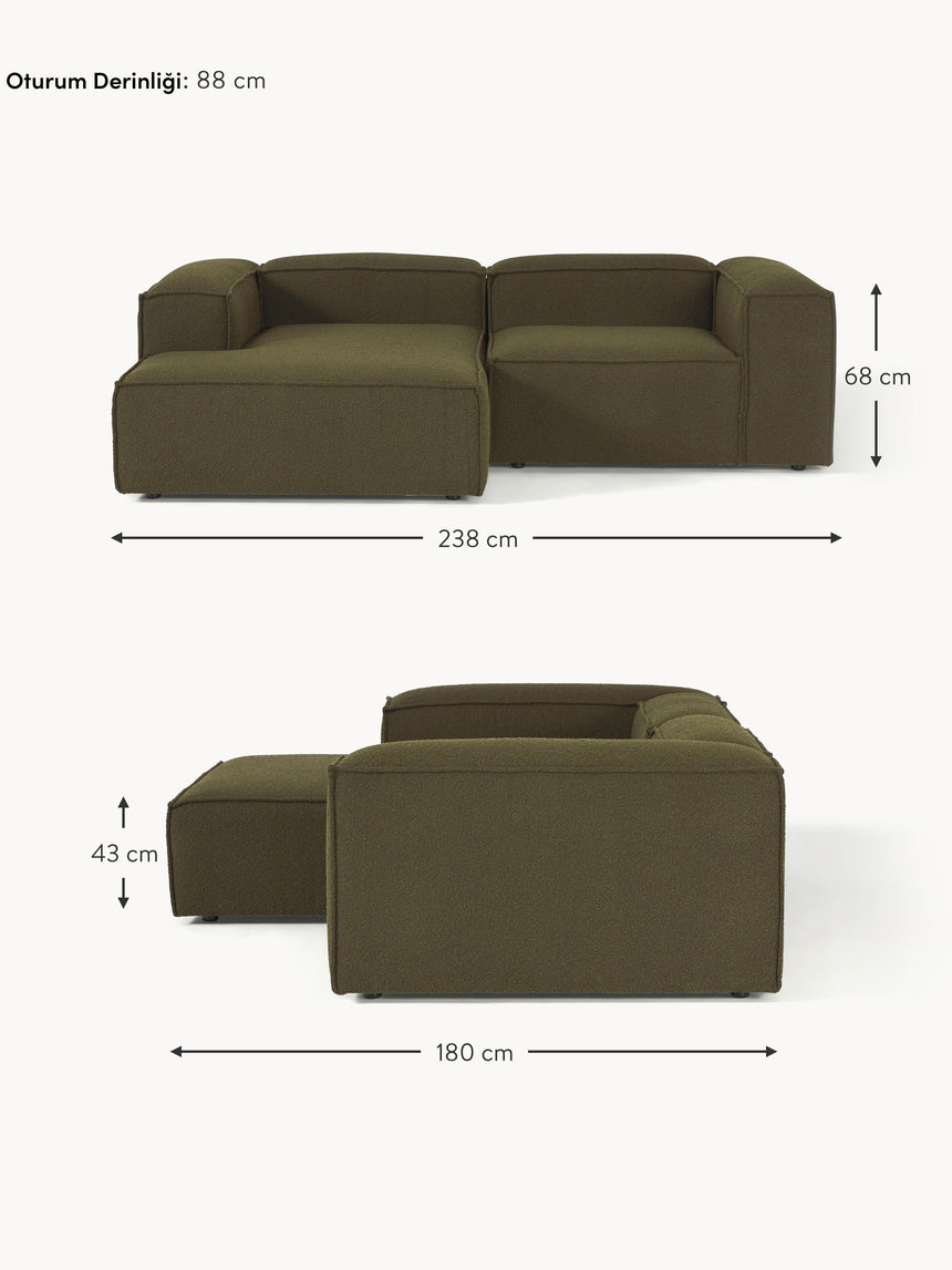 Lego Köşe Koltuk Zeytin Yeşili Bukle