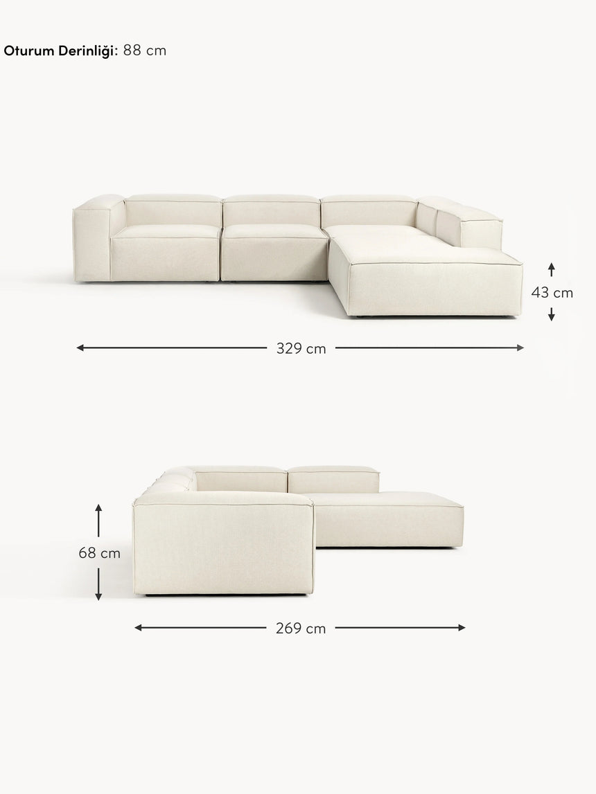 Lego Large Köşe Koltuk Kırık Beyaz