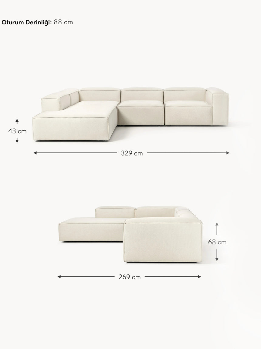 Lego Large Köşe Koltuk Kırık Beyaz