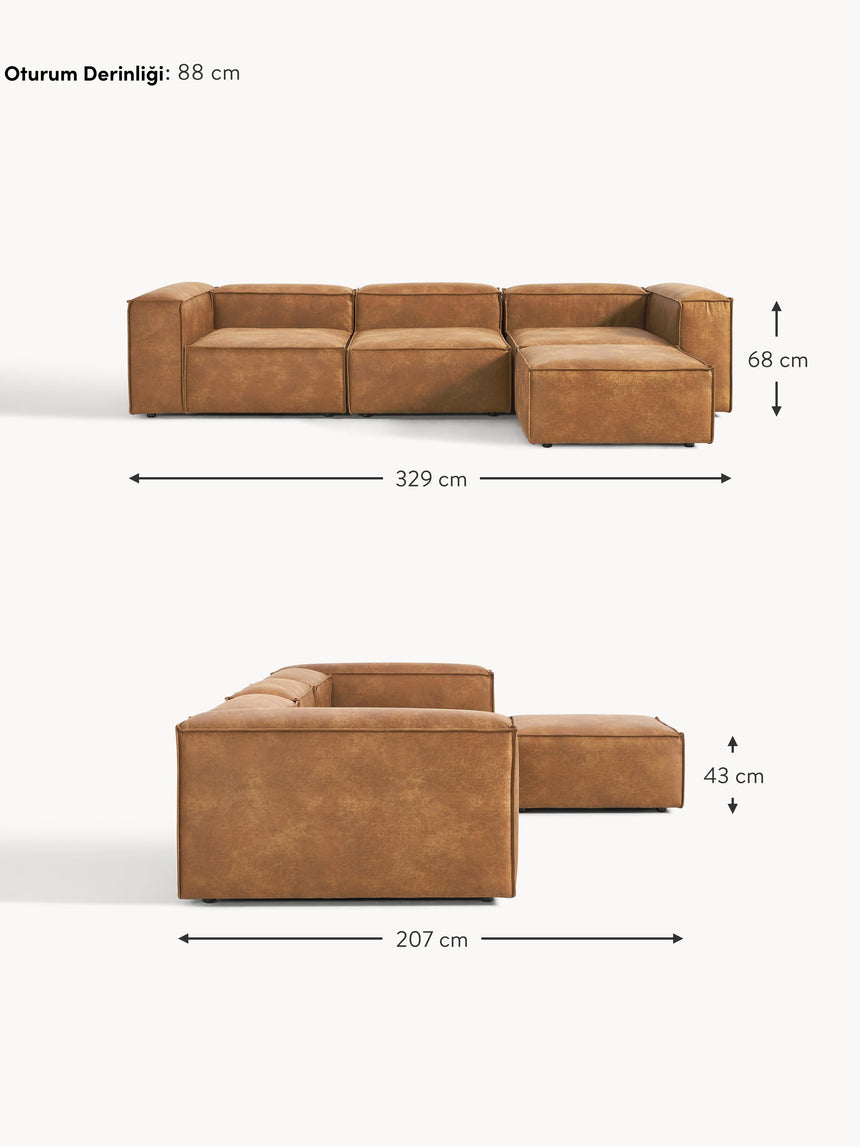 Lego Plus Köşe Koltuk Taba Kahve