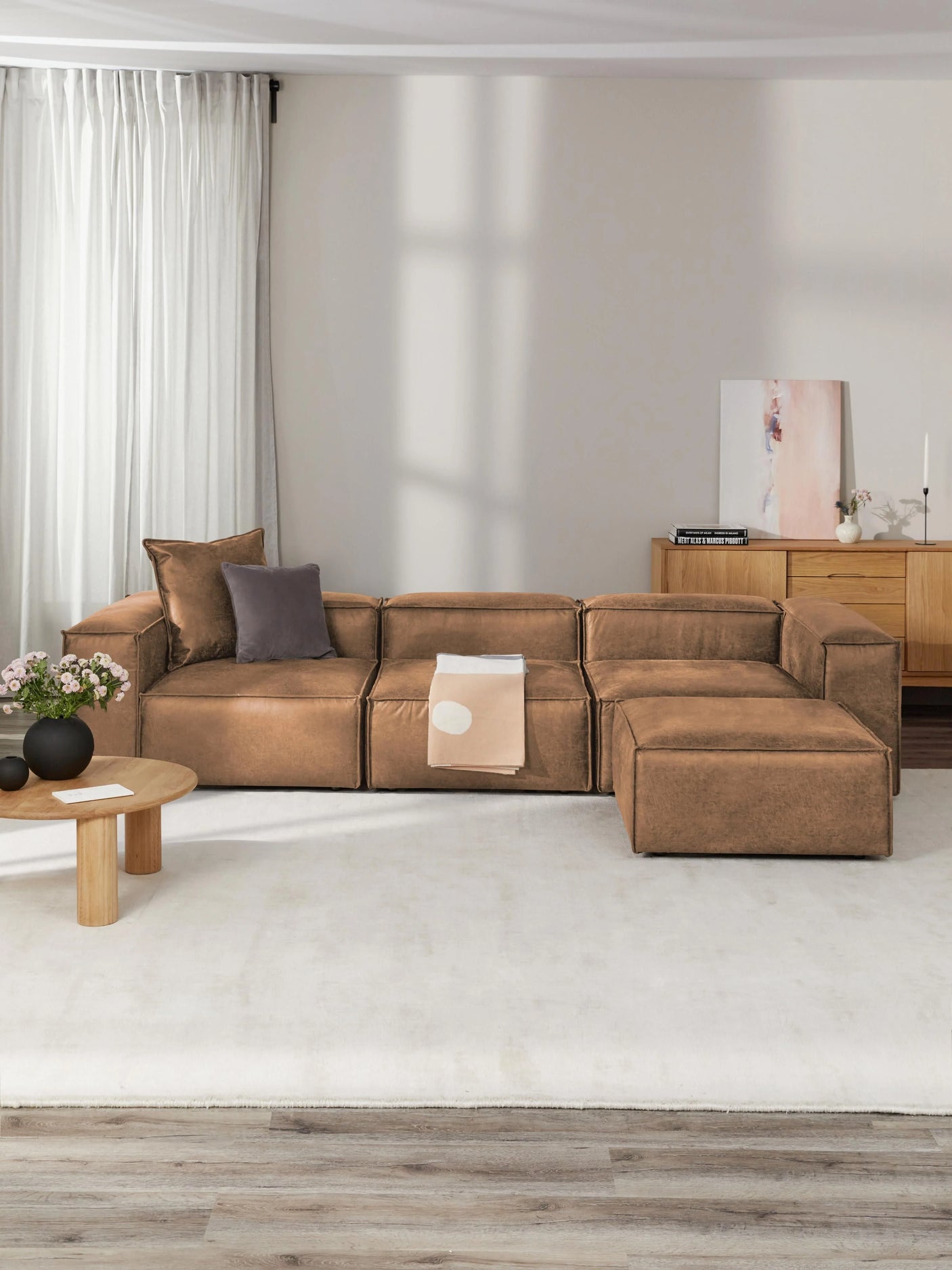 Lego Plus Köşe Koltuk Taba Kahve