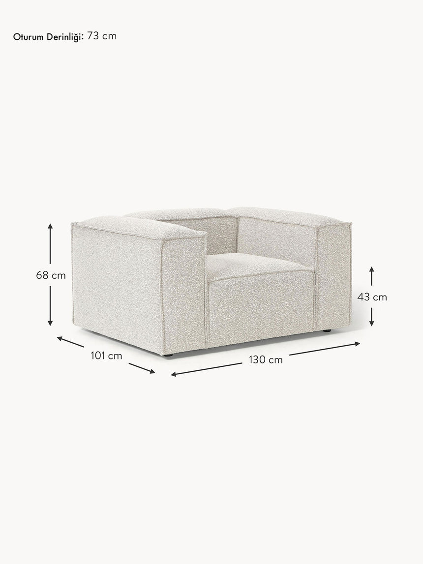 Lego Tekli Koltuk Kırık Beyaz Bukle