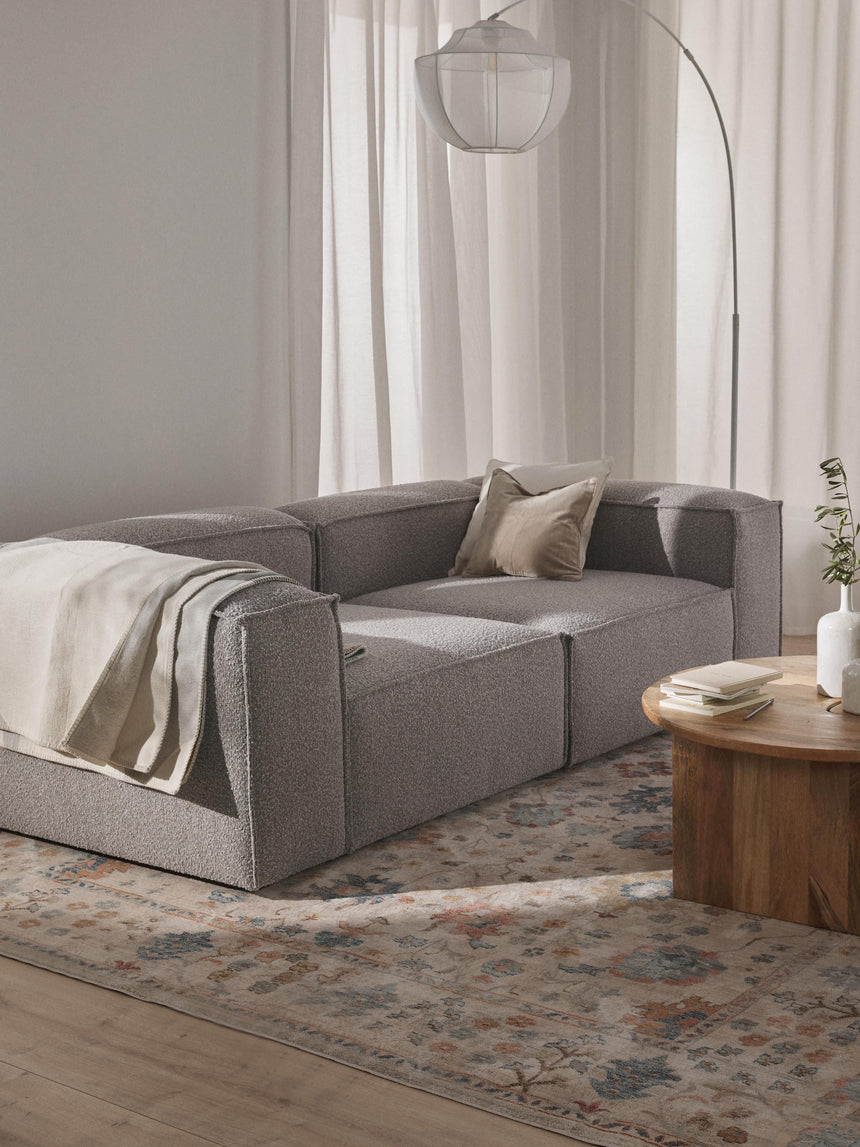 Lego Üçlü Koltuk Açık Gri Kahve Bukle