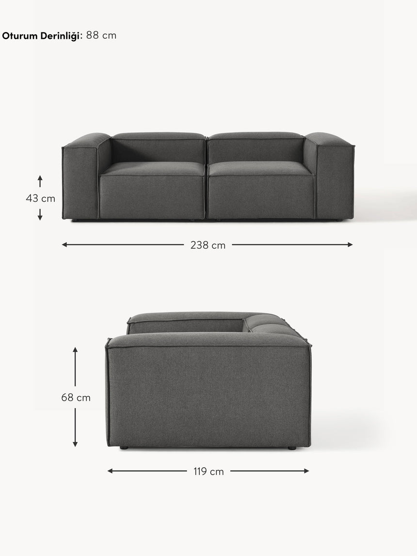 Lego Üçlü Koltuk Antrasit