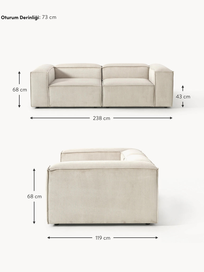 Lego Üçlü Koltuk Bej Fitilli