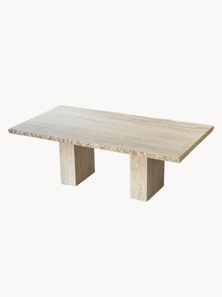 Life Doğal Kesim Dikdörtgen Traverten Mermer Yemek Masası