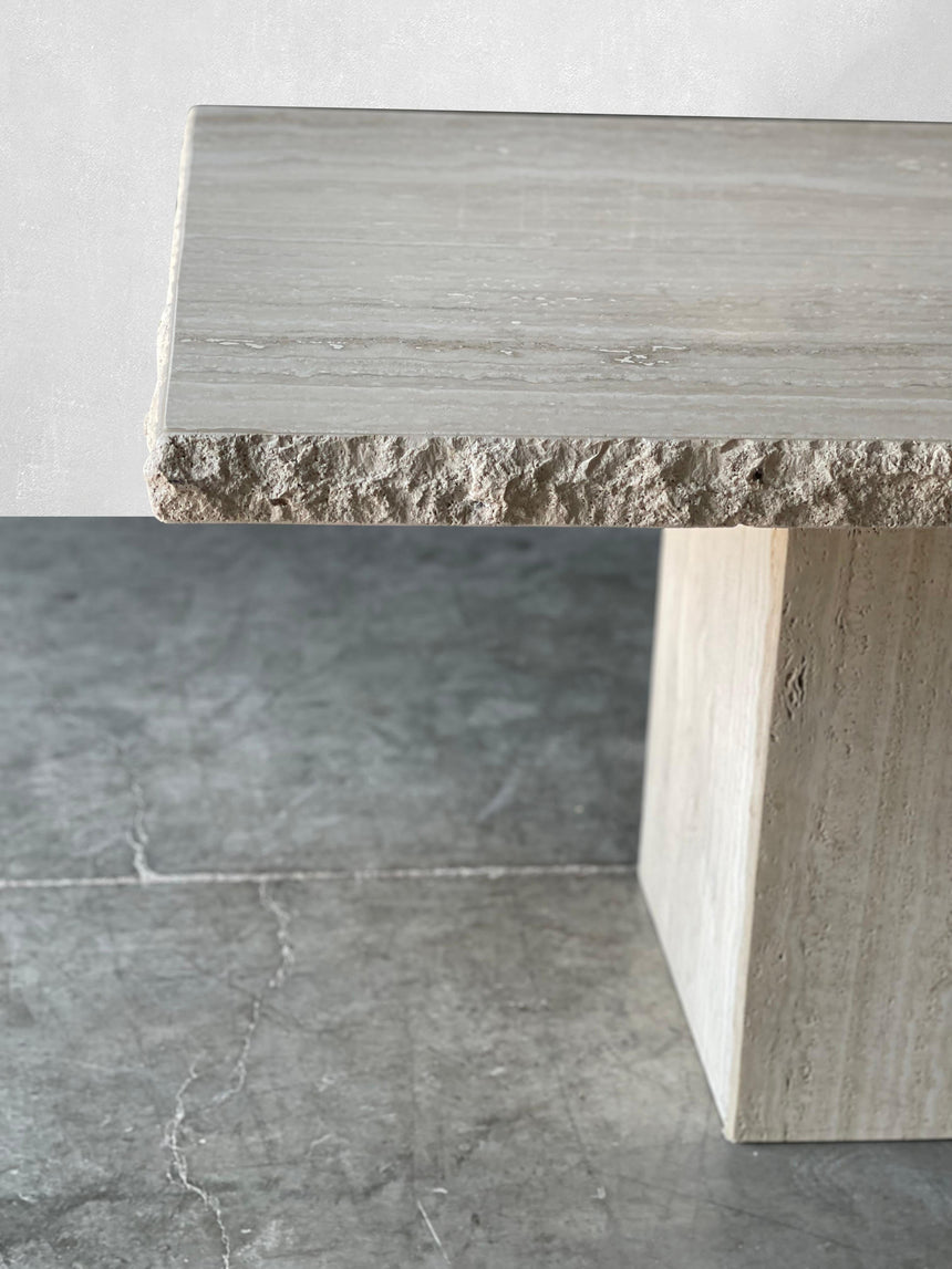 Life Doğal Kesim Dikdörtgen Traverten Mermer Yemek Masası