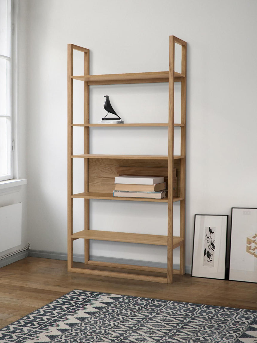 Loft Ahşap Kitaplık Meşe