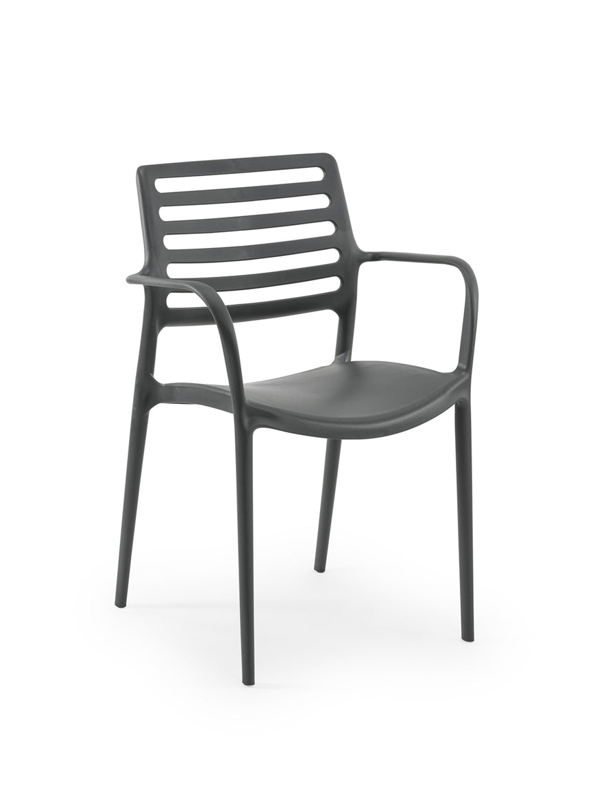 Louise Kollu Polipropilen Sandalye Antrasit
