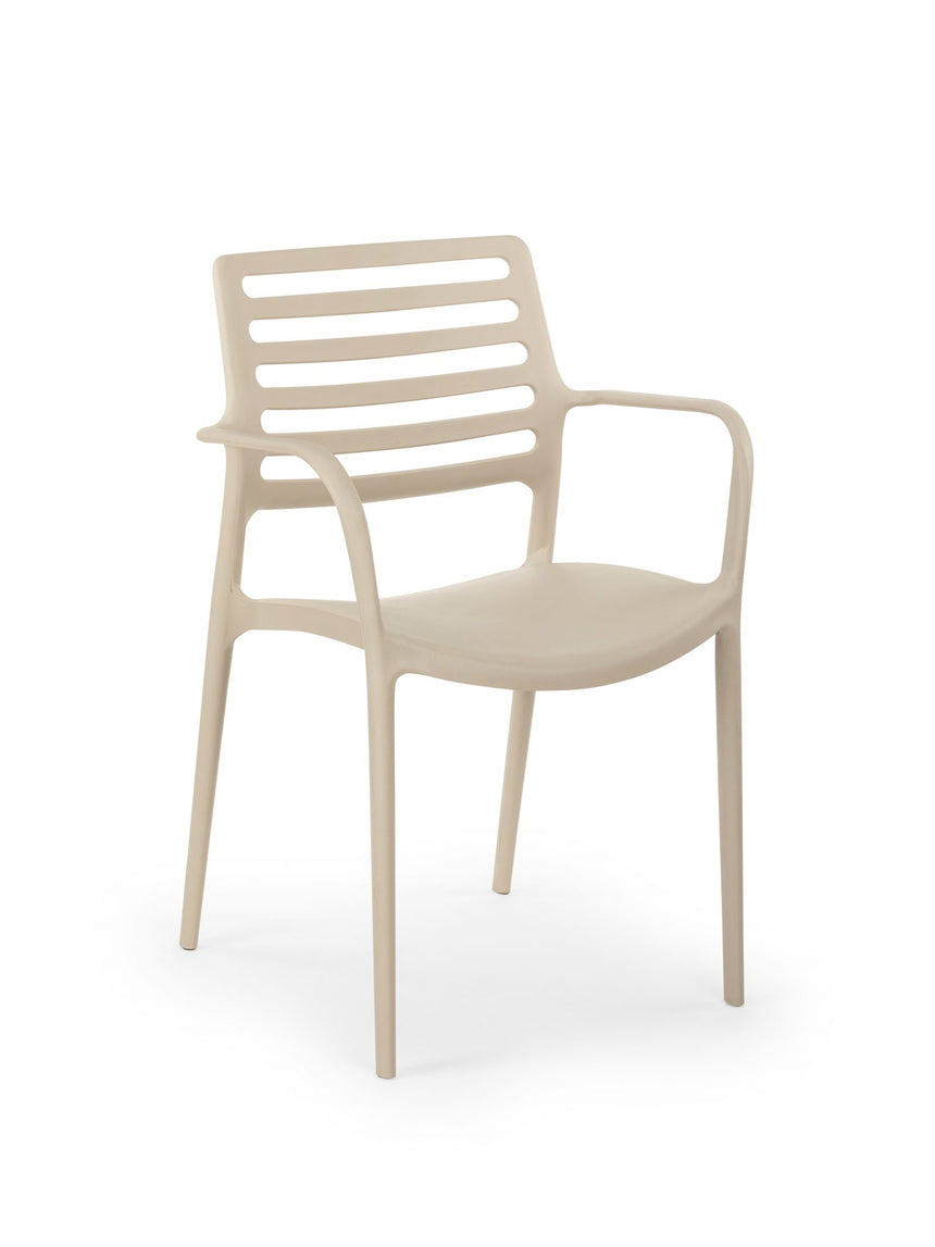 Louise Kollu Polipropilen Sandalye Bej