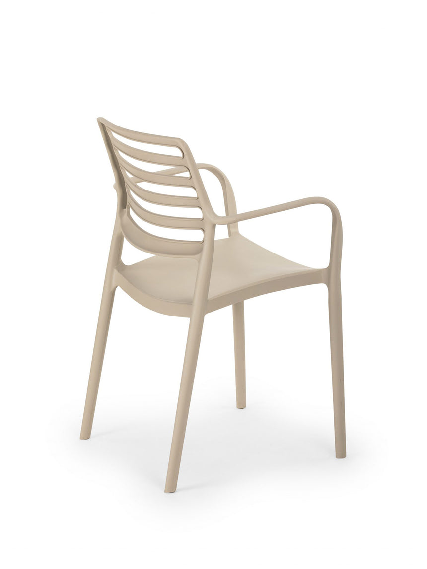 Louise Kollu Polipropilen Sandalye Bej