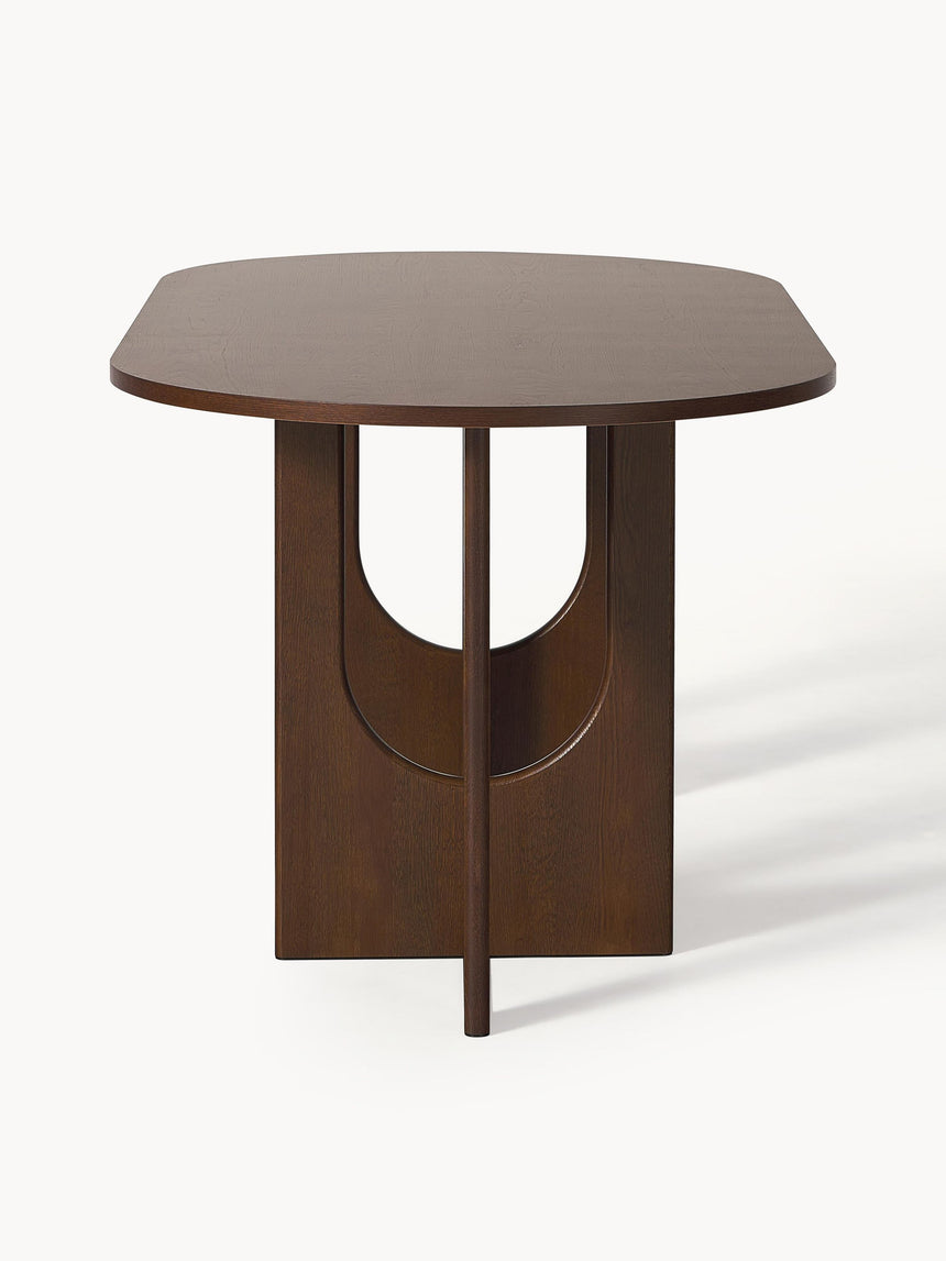 Love Oval Ahşap Yemek Masası Ceviz