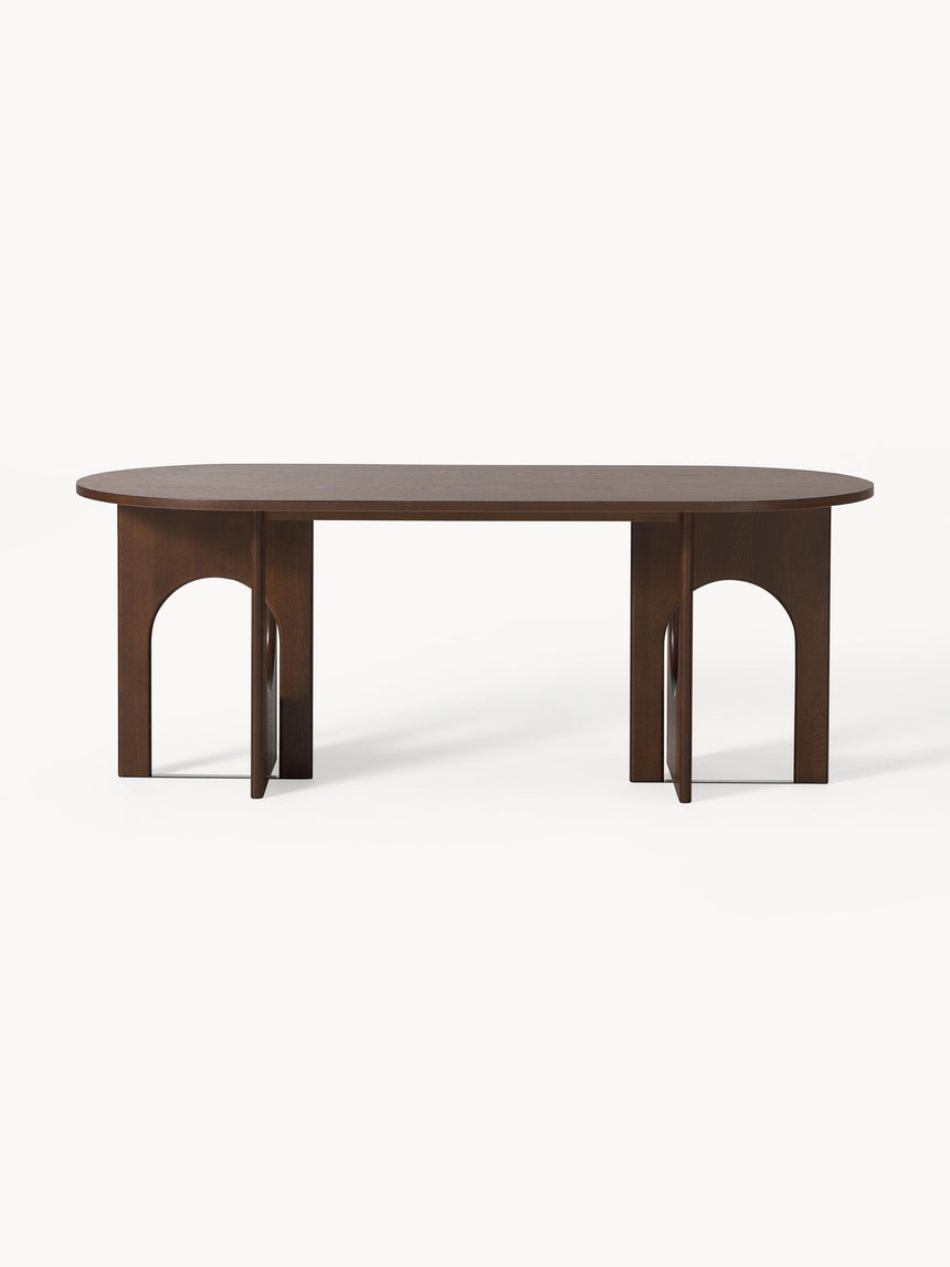 Love Oval Ahşap Yemek Masası Ceviz