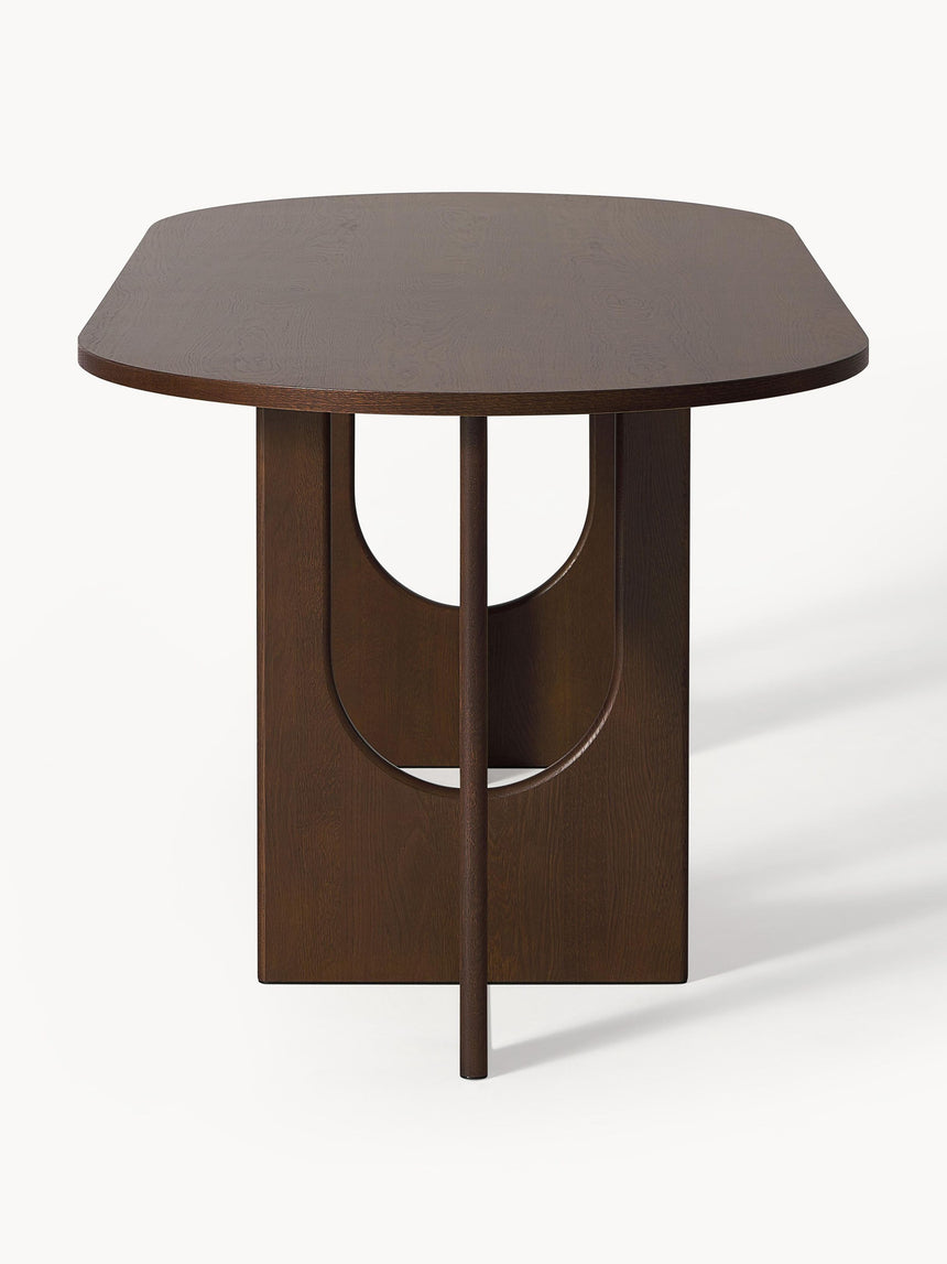 Love Oval Ahşap Yemek Masası Ceviz