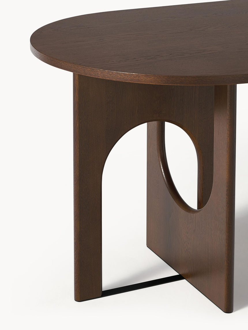 Love Oval Ahşap Yemek Masası Ceviz