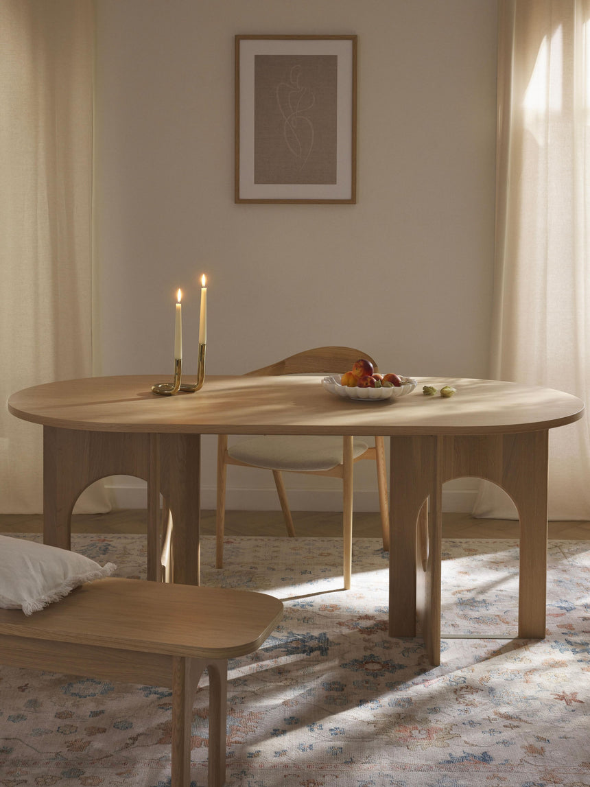 Love Oval Ahşap Yemek Masası Meşe