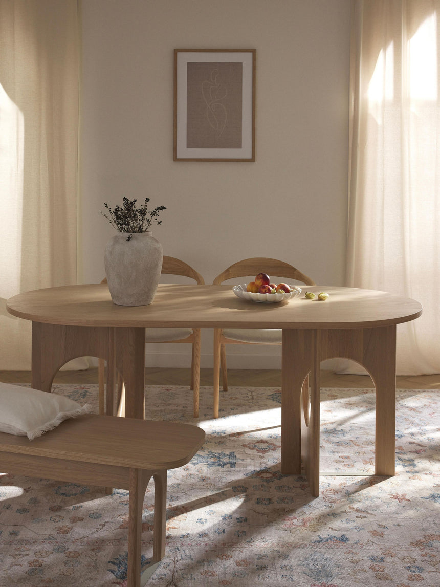 Love Oval Ahşap Yemek Masası Meşe