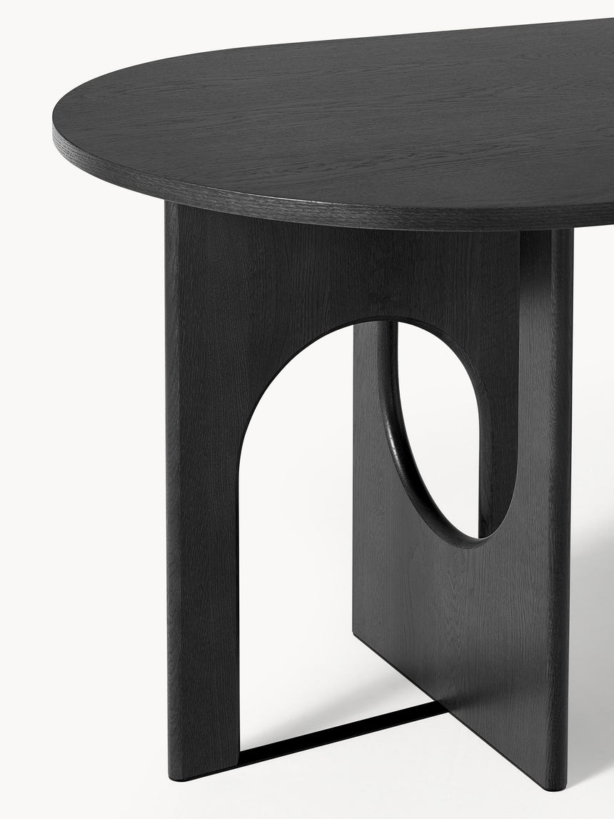 Love Oval Ahşap Yemek Masası Siyah