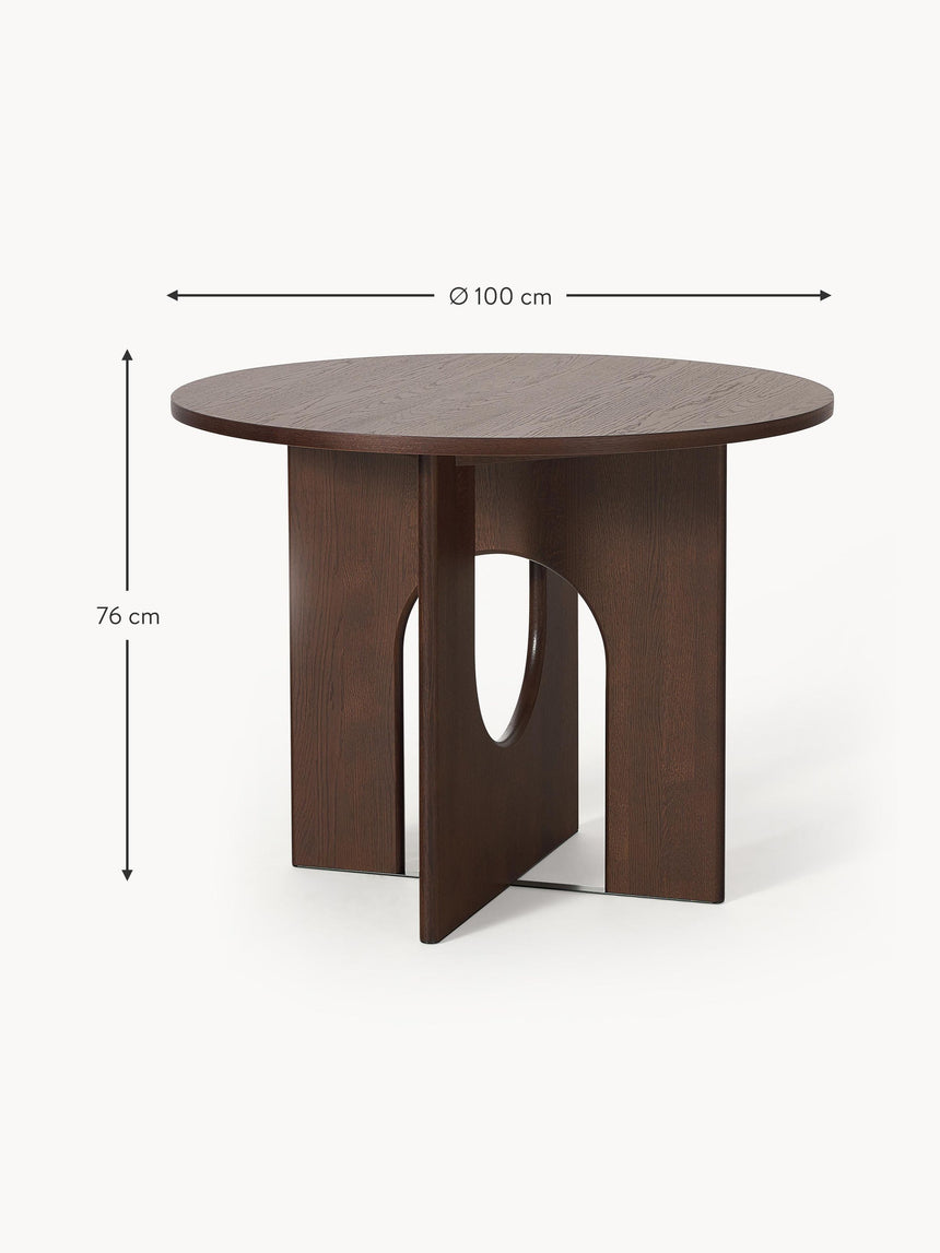 Love Yuvarlak Ahşap Yemek Masası Ceviz