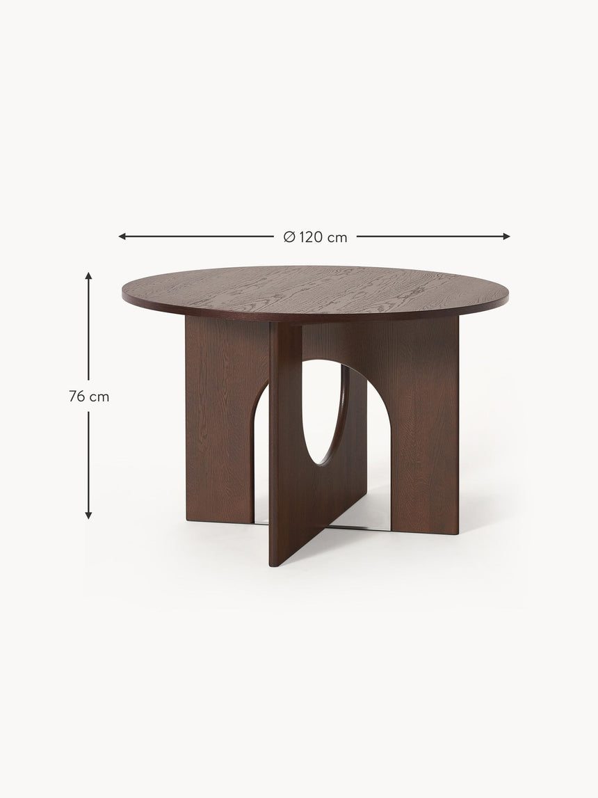 Love Yuvarlak Ahşap Yemek Masası Ceviz