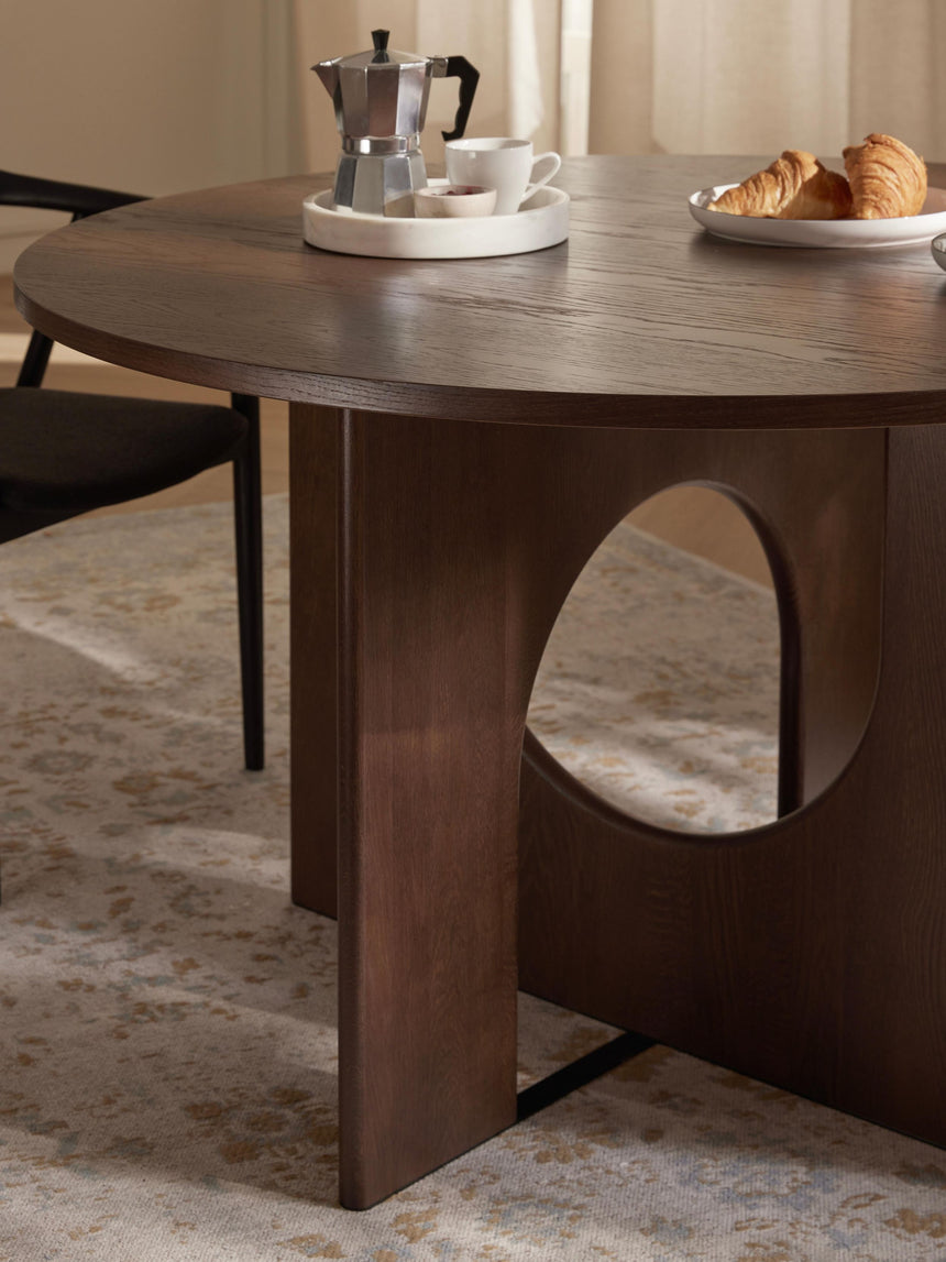 Love Yuvarlak Ahşap Yemek Masası Ceviz