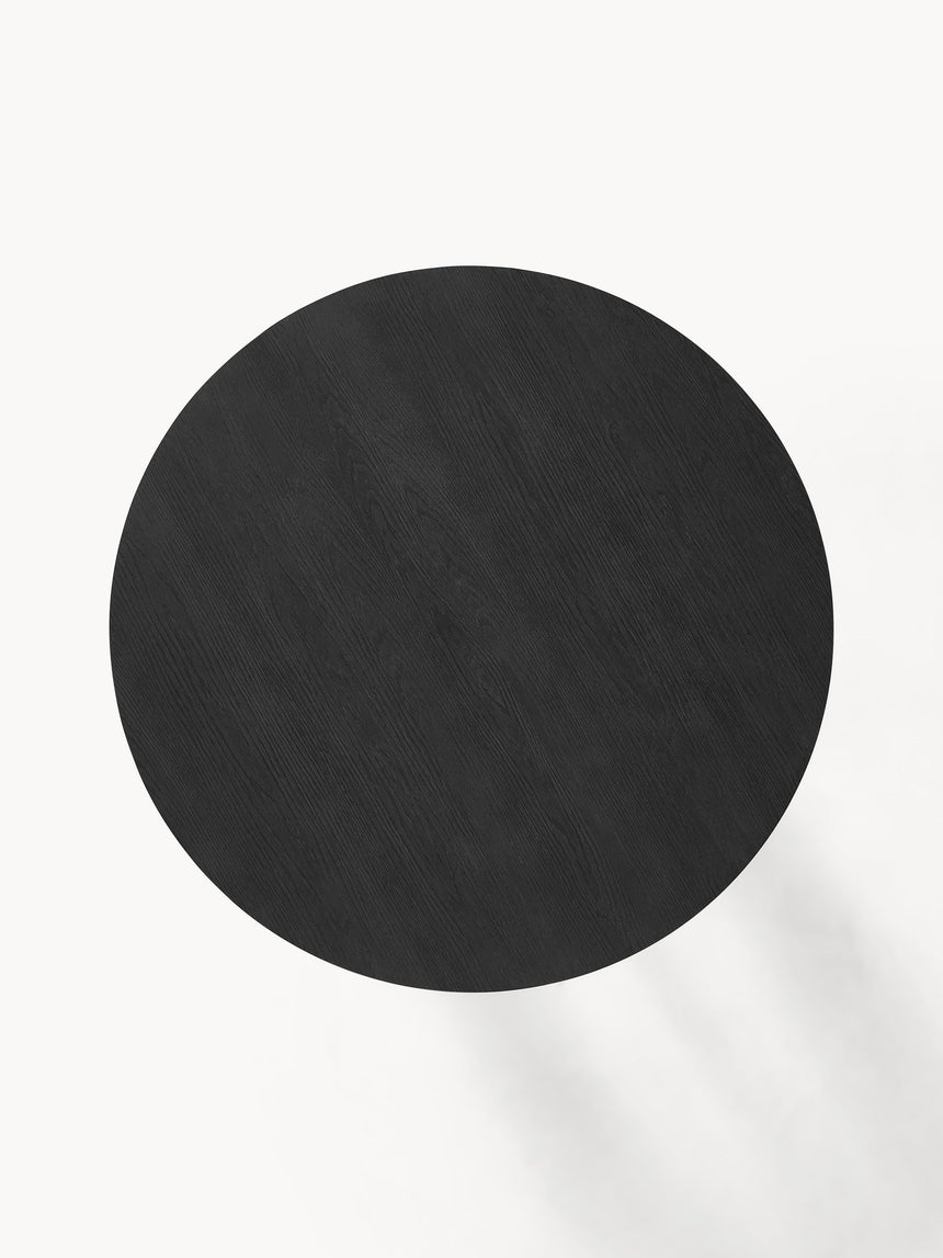 Love Yuvarlak Ahşap Yemek Masası Siyah