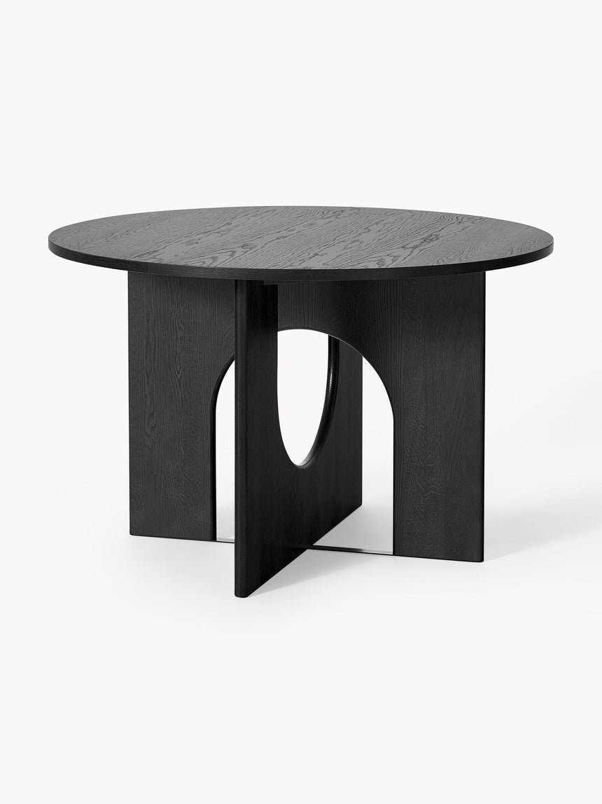 Love Yuvarlak Ahşap Yemek Masası Siyah