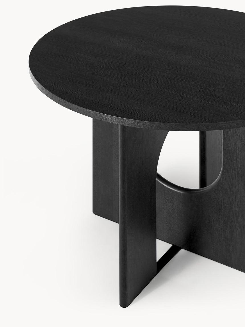 Love Yuvarlak Ahşap Yemek Masası Siyah