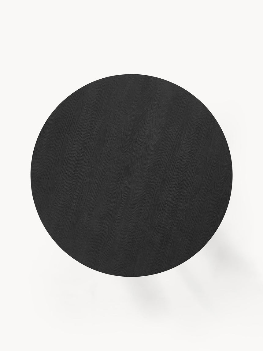 Love Yuvarlak Ahşap Yemek Masası Siyah