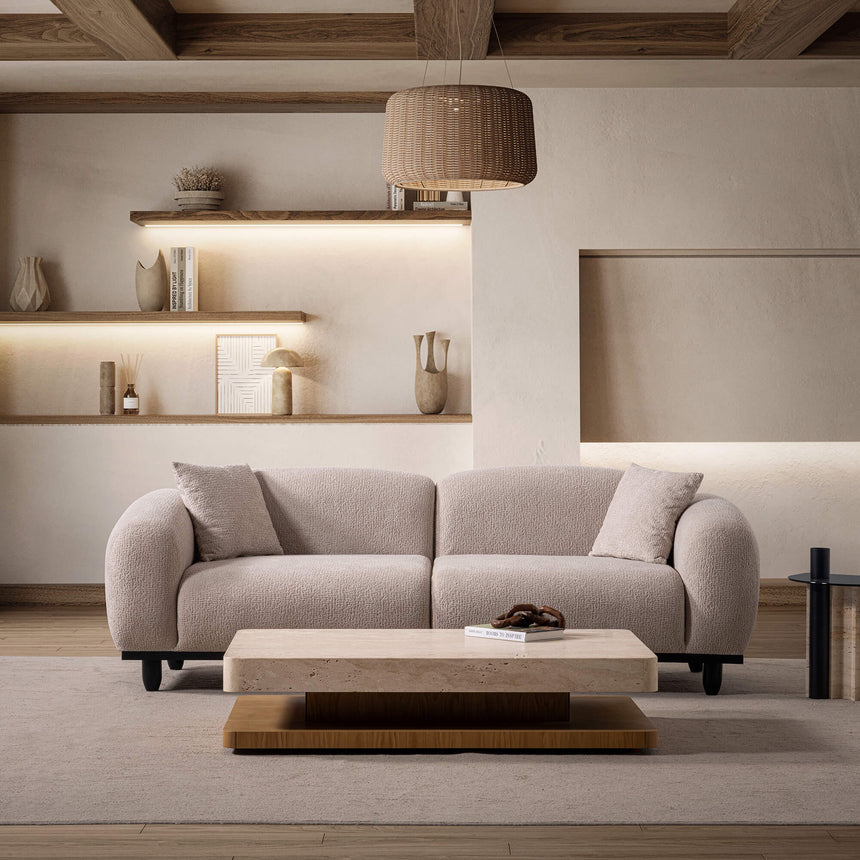 Lucas Traverten Mermer Dikdörtgen Orta Sehpa