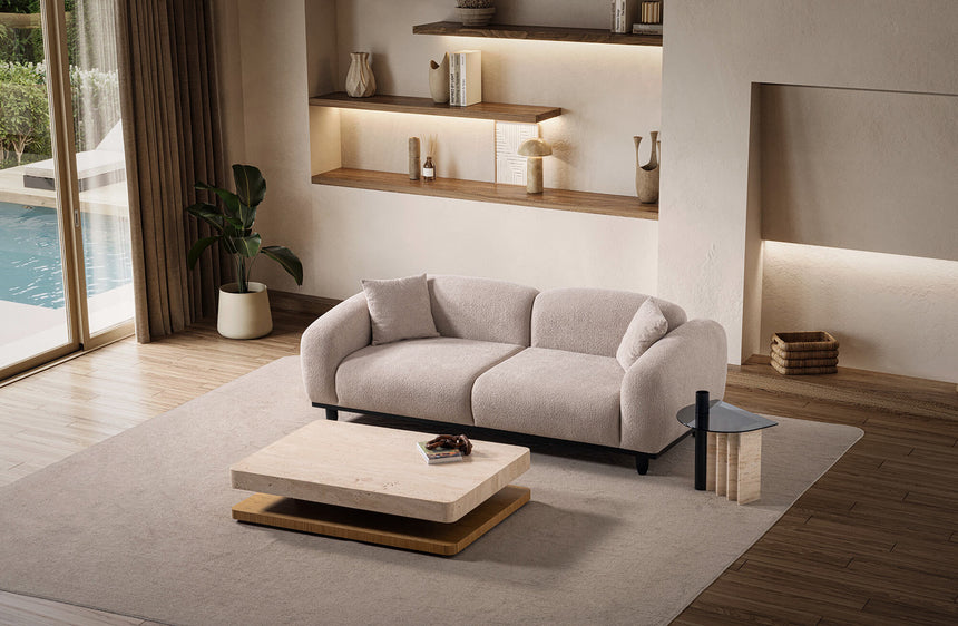 Lucas Traverten Mermer Dikdörtgen Orta Sehpa