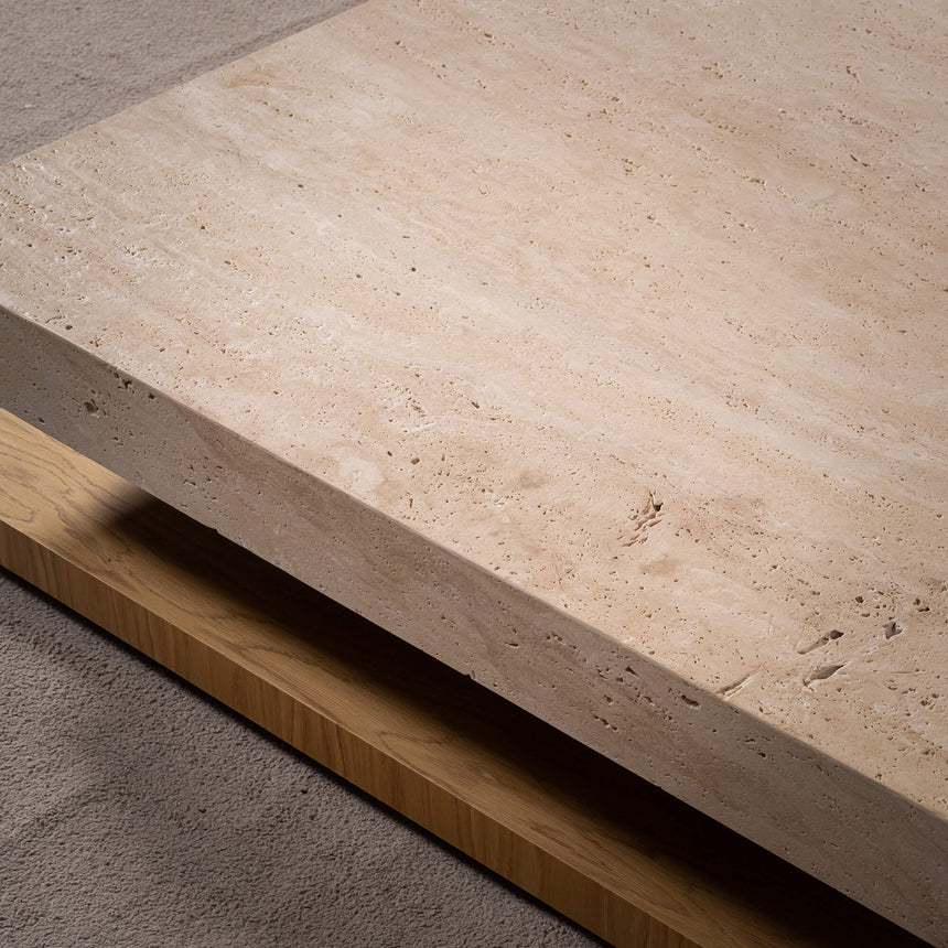 Lucas Traverten Mermer Dikdörtgen Orta Sehpa