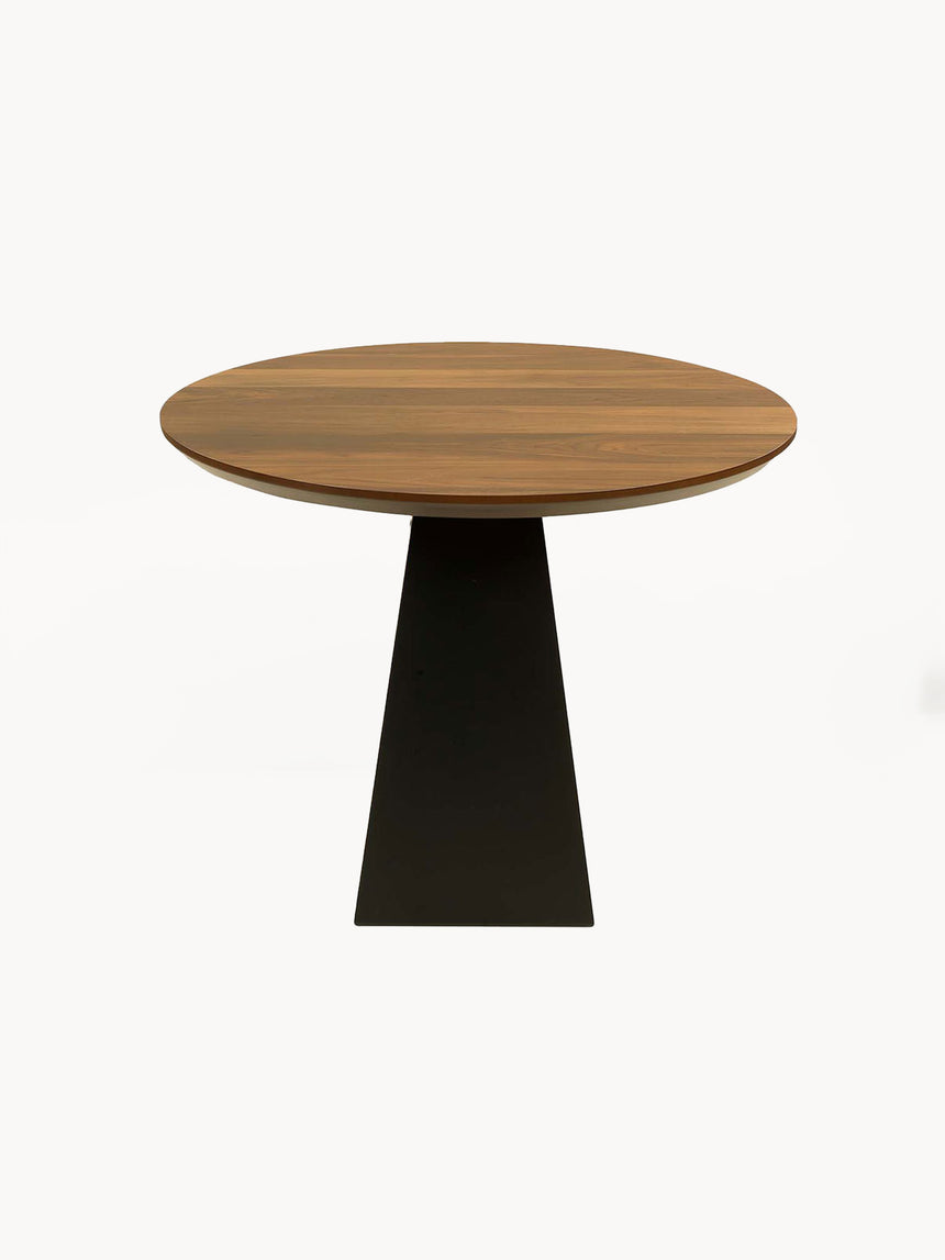 Lucca Yuvarlak Yemek Masası Ceviz Siyah + Oslo Sandalye Gri Siyah