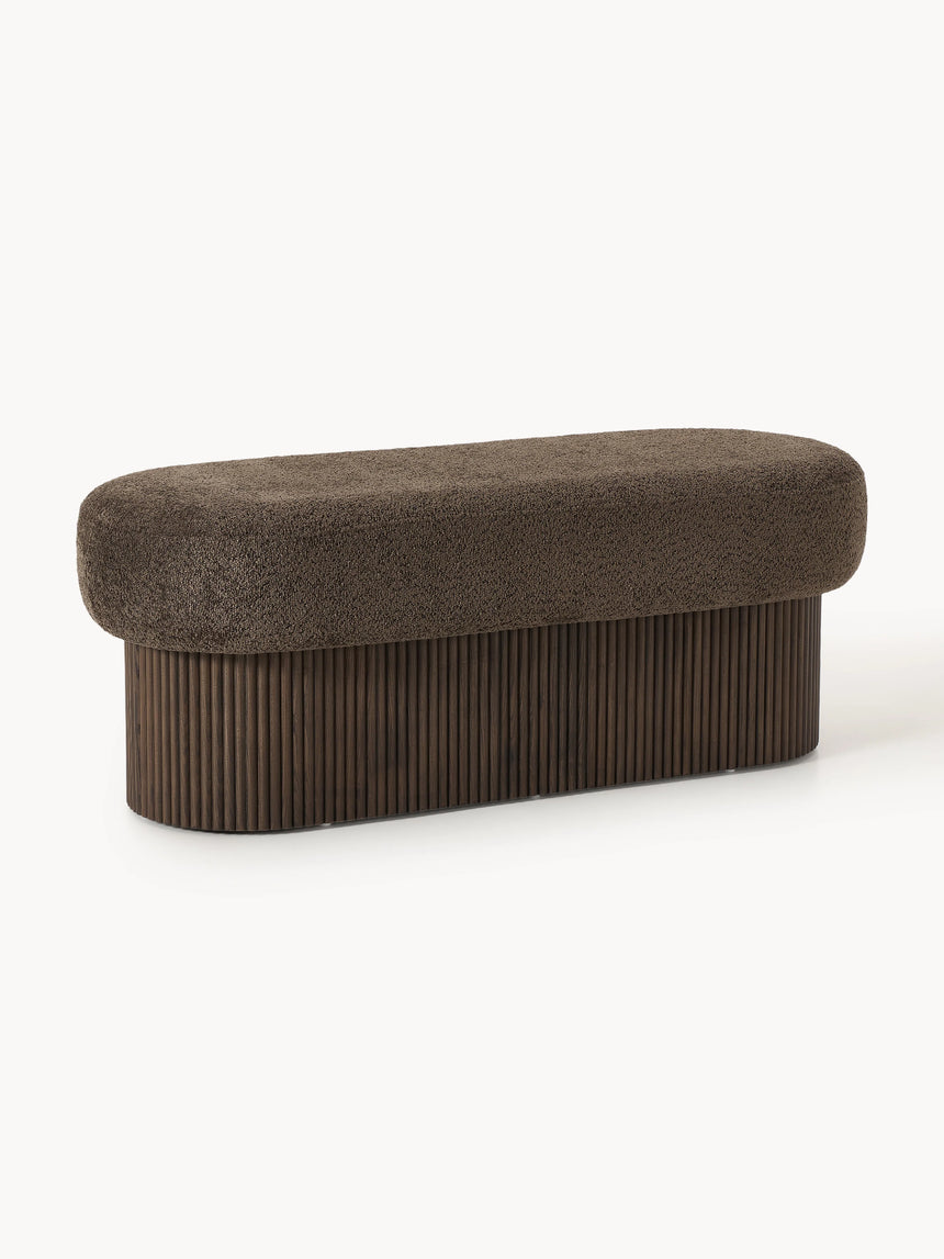 Mantar Elips Sandık Puf Koyu Kahve Teddy Koyu Dışbudak