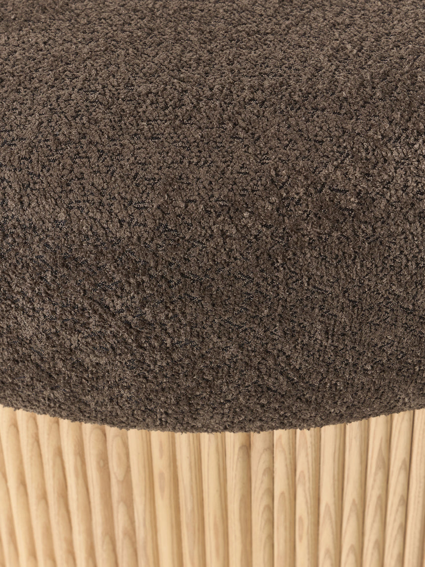 Mantar Large Silindir Sandık Puf Koyu Kahve Teddy Açık Dışbudak