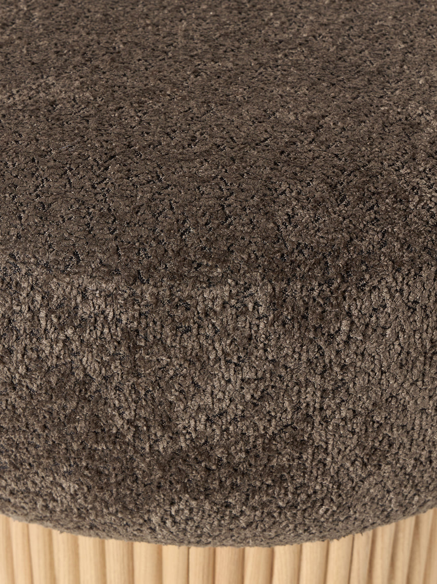 Mantar Silindir Sandık Puf Koyu Kahve Teddy Açık Dışbudak