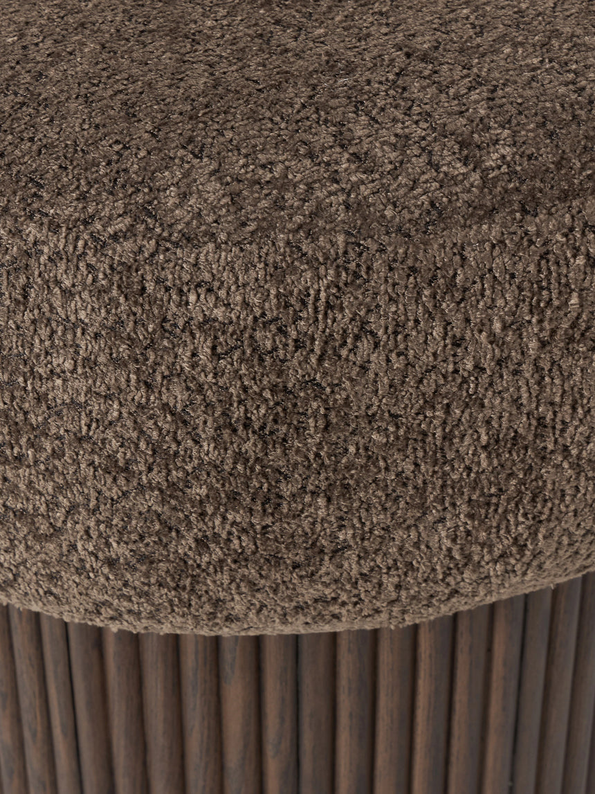 Mantar Silindir Sandık Puf Koyu Kahve Teddy Koyu Dışbudak