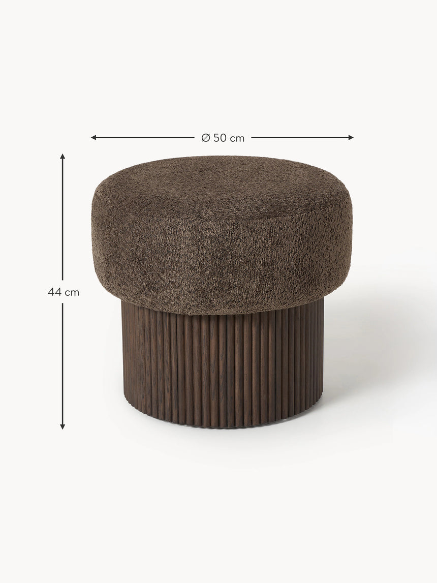 Mantar Silindir Sandık Puf Koyu Kahve Teddy Koyu Dışbudak