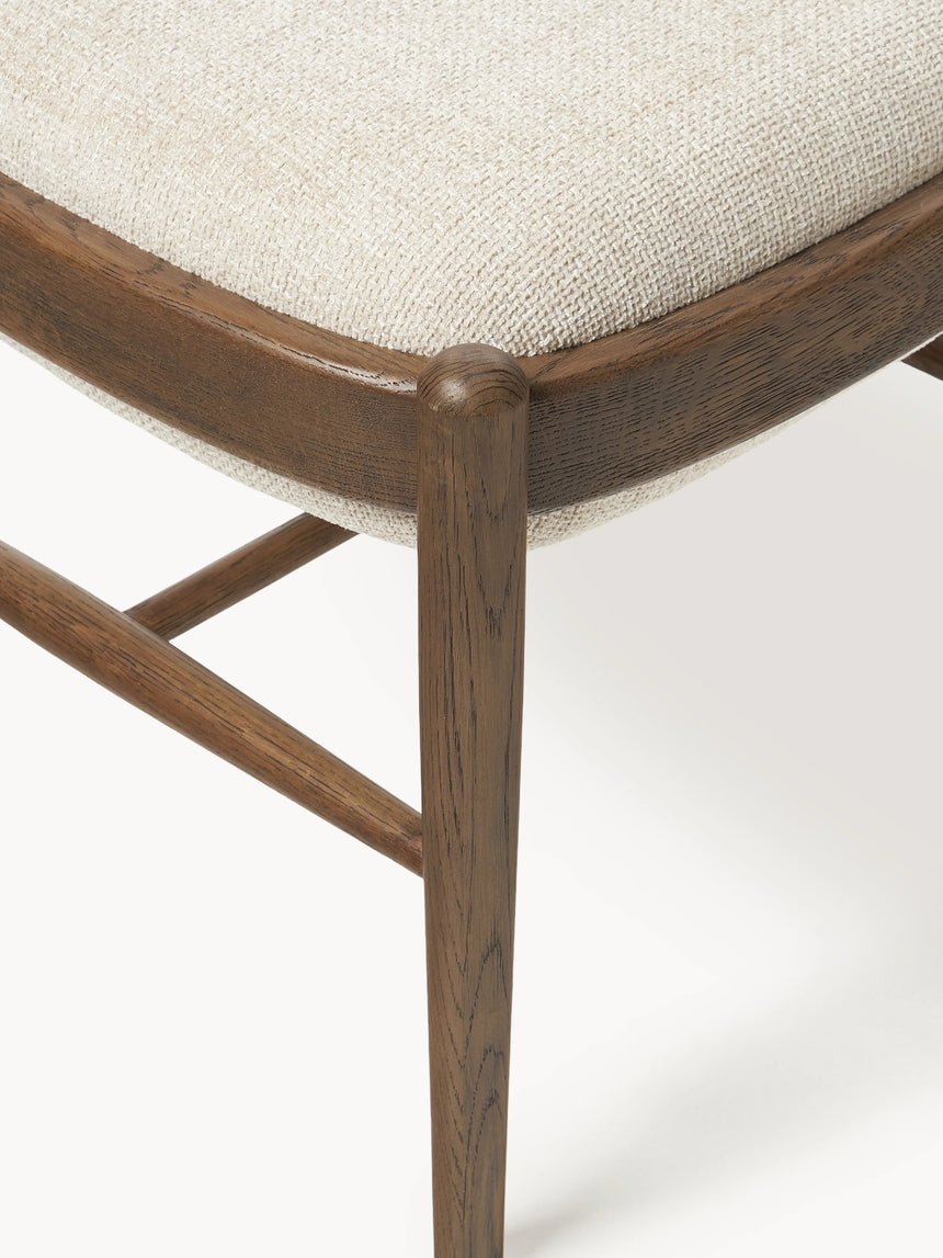 Mara Ahşap Tabure Kırık Beyaz Ceviz