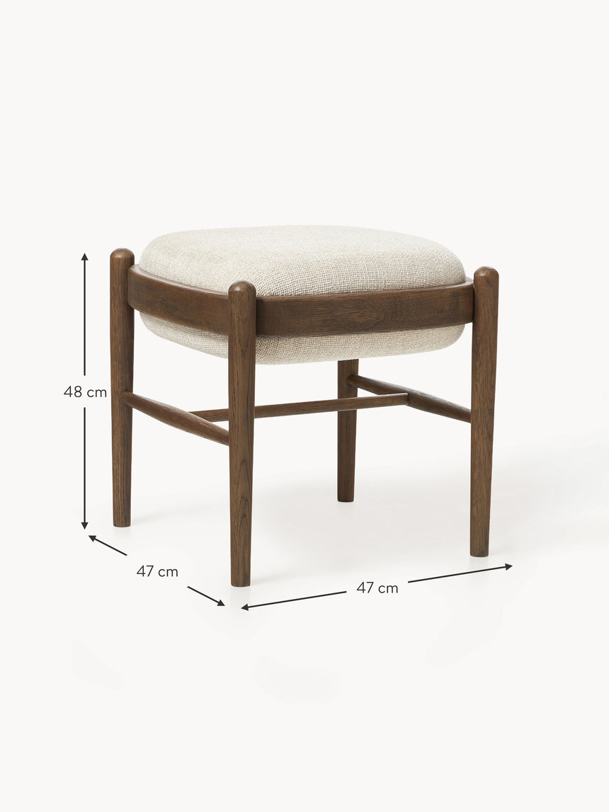 Mara Ahşap Tabure Kırık Beyaz Ceviz