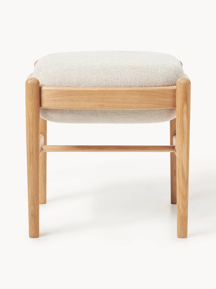 Mara Ahşap Tabure Kırık Beyaz Meşe