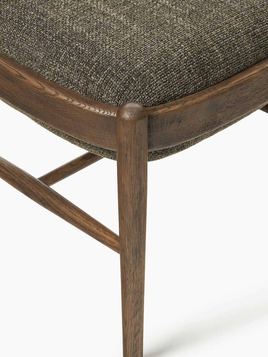 Mara Ahşap Tabure Zeytin Yeşili Ceviz