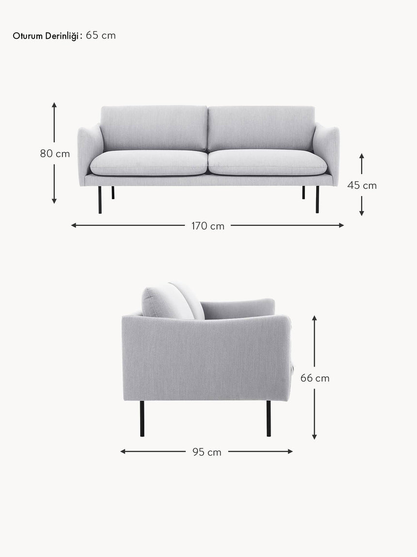 Marin İkili Koltuk Açık Gri